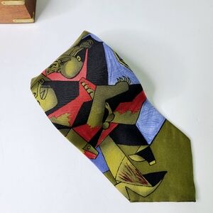 Gianni Versace Baroque Printed Colorful Made in Italy 90s Vintage Silk Tie